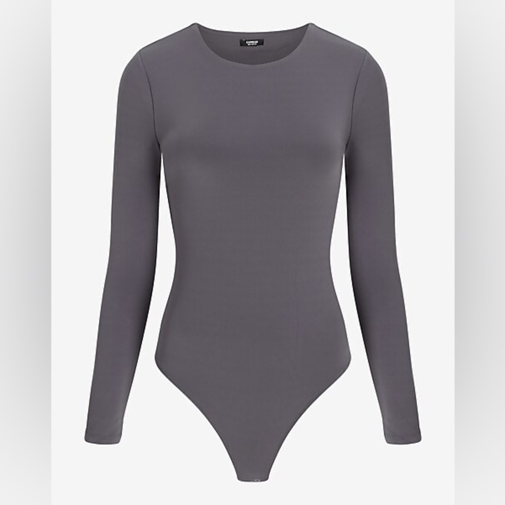 NWT EXPRESS Body Contour Double Layer Crew Neck Thong Bodysuit M